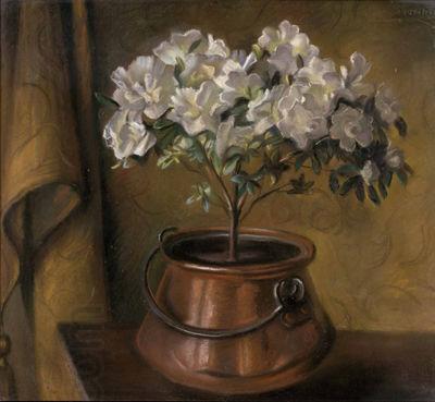unknow artist Fanny Inama von Sternegg 1927, Blumenstock in Kupferkessel oil painting picture